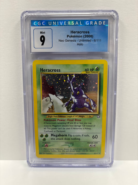 Pokemon Heracross 6/111 (2000) CGC 9 (Scratches on Slab)