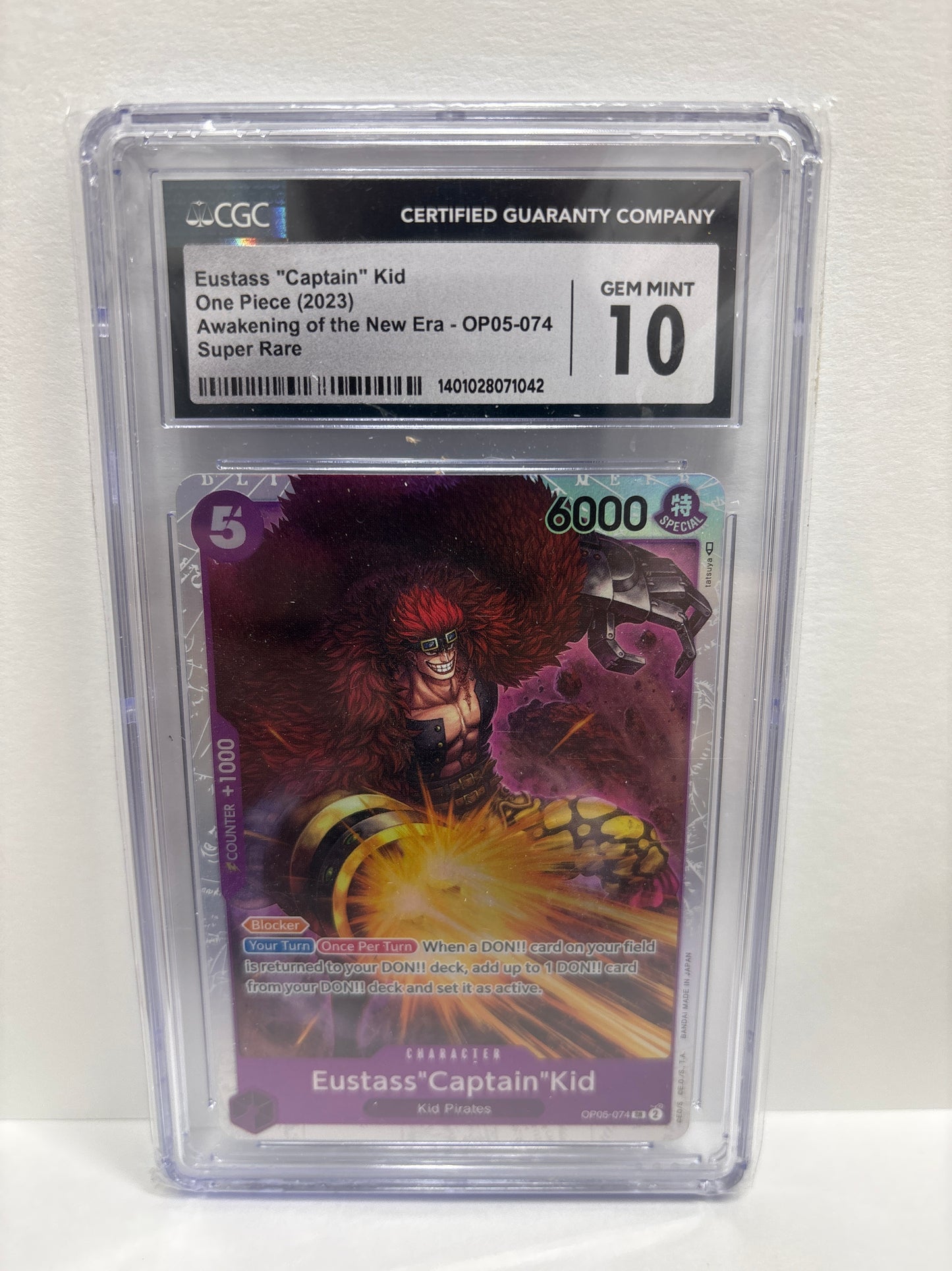 One Piece Card Game Eustass “Captain” Kid OP05-074 CGC 10