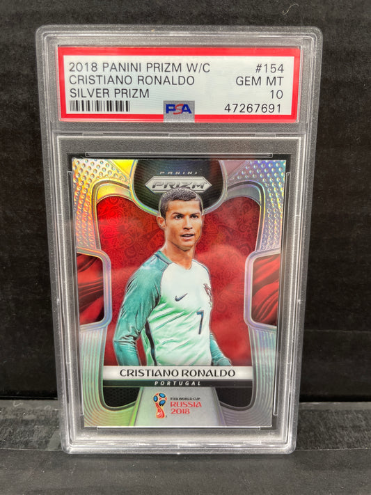 2018 Panini Prizm Cristiano Ronaldo #154 PSA 10