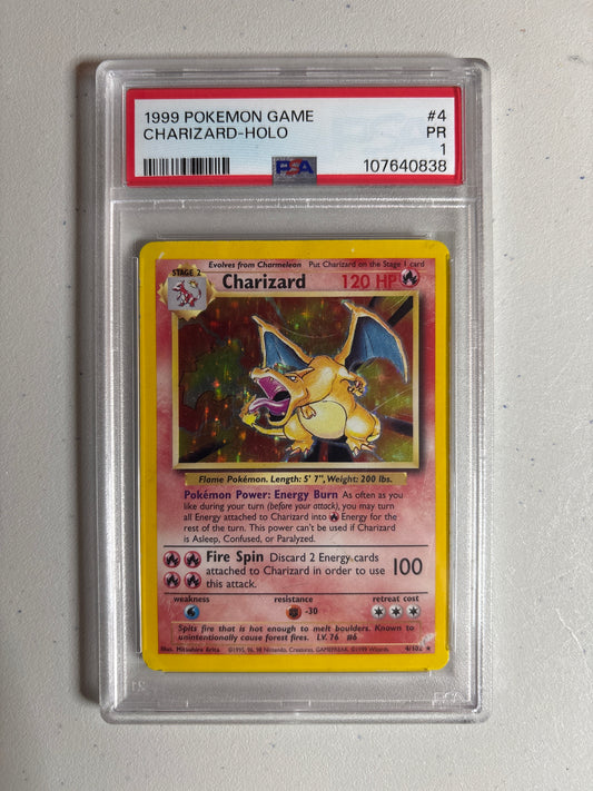 Pokemon Charizard 4/102 (1999) PSA 1