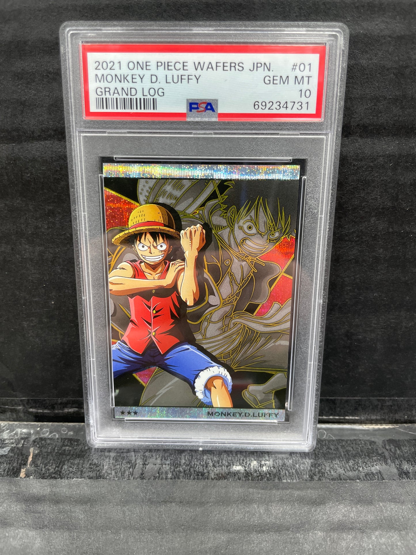 One Piece Luffy 10-01 JP Wafers PSA 10