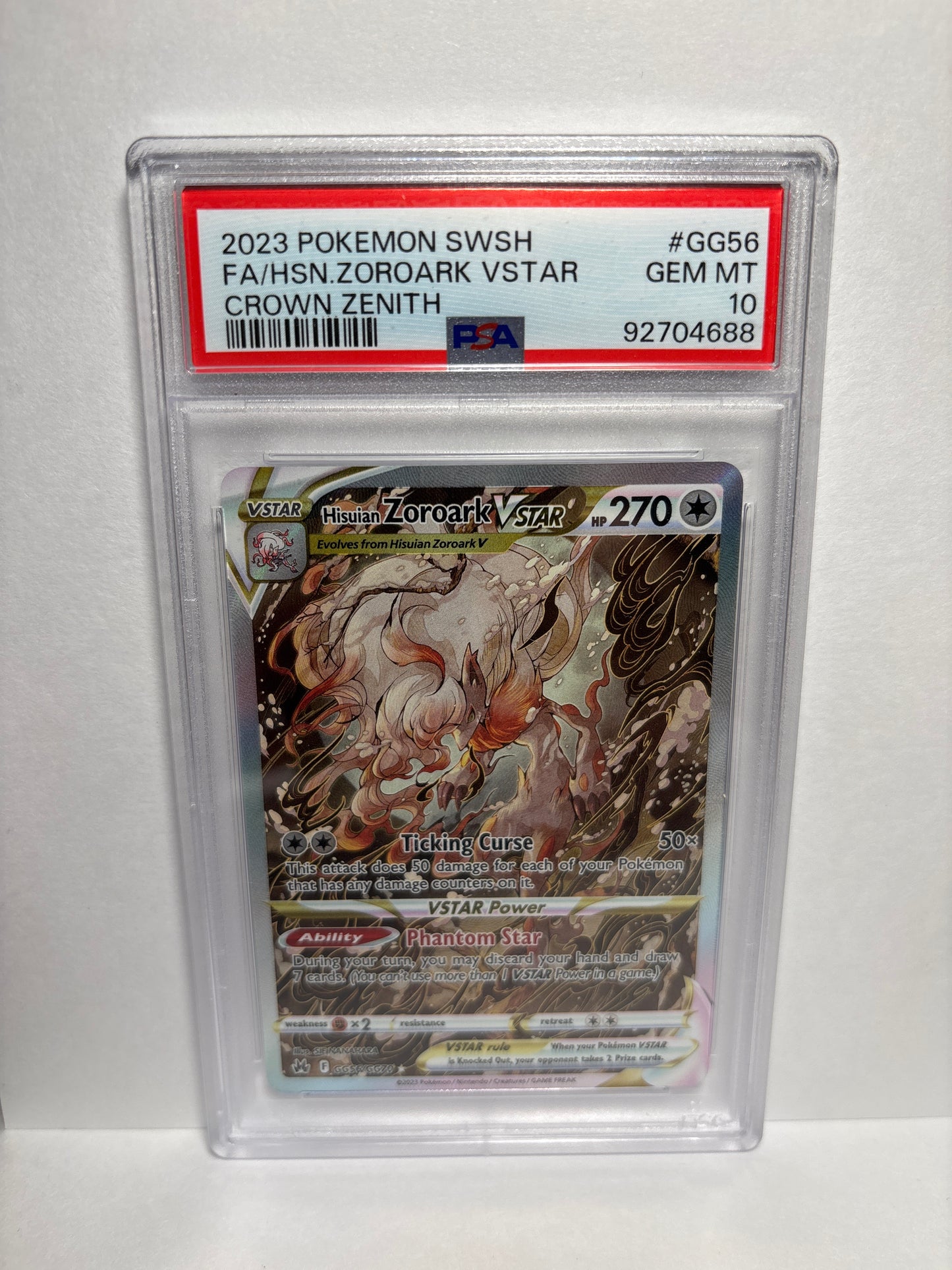 Pokemon Hisuian Zoroark VSTAR GG56/GG70 PSA 10