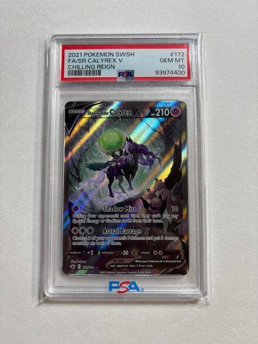 Pokemon Shadow Rider Calyrex V 172/198 PSA 10