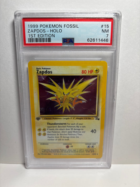 Pokemon Zapdos 15/62 1st Edition (1999) PSA 7