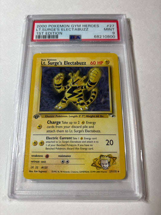 Pokemon Lt. Surge’s Electabuzz 27/132 1st Edition (2000) PSA 9