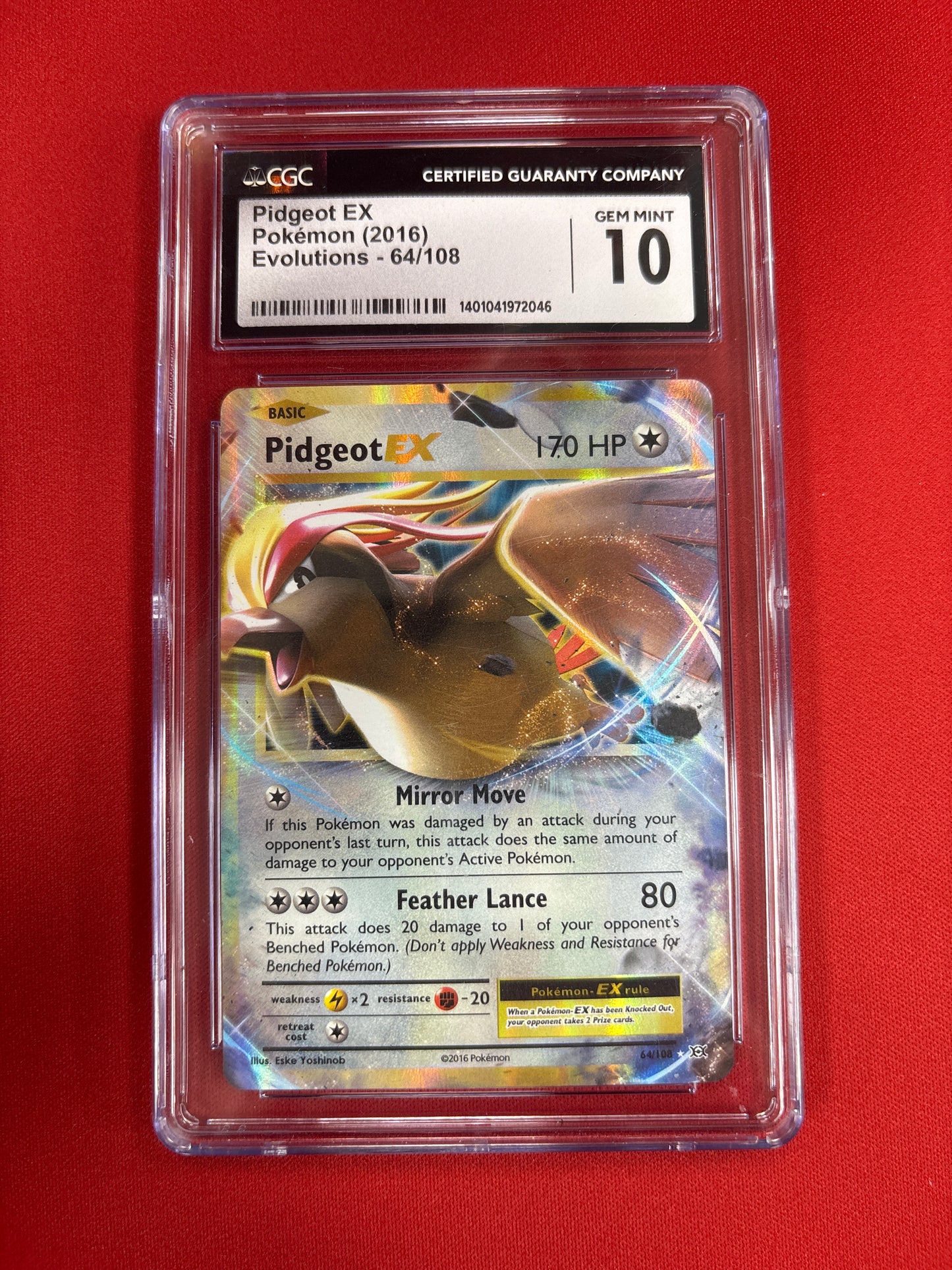 Pokemon Pidgeot EX 64/108 CGC 10