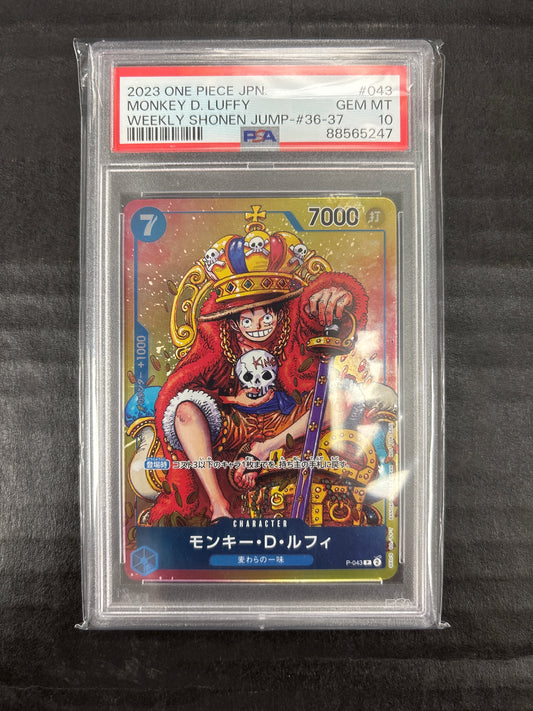 One Piece Card Game Japanese Monkey D. Luffy P-043 PSA 10