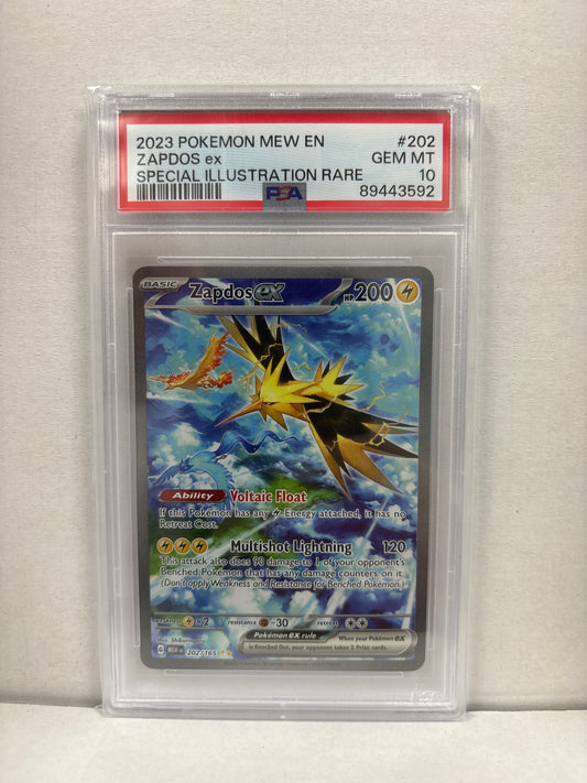 Pokemon Zapdos ex 202/165 PSA 10