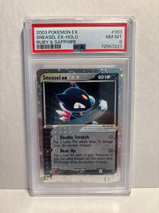 Pokemon Sneasel ex 103/109 PSA 8 (Scratches on Slab)