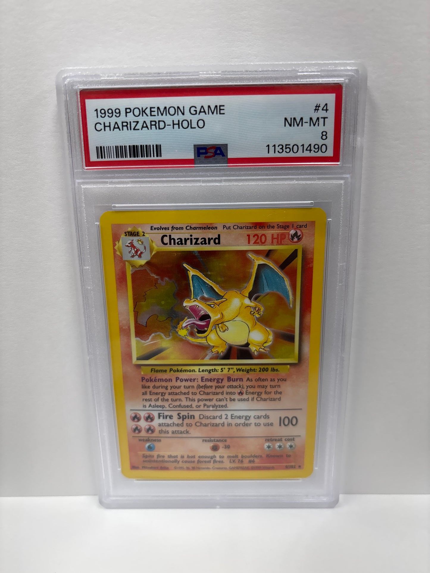 Pokemon Charizard 4/102 (1999) PSA 8