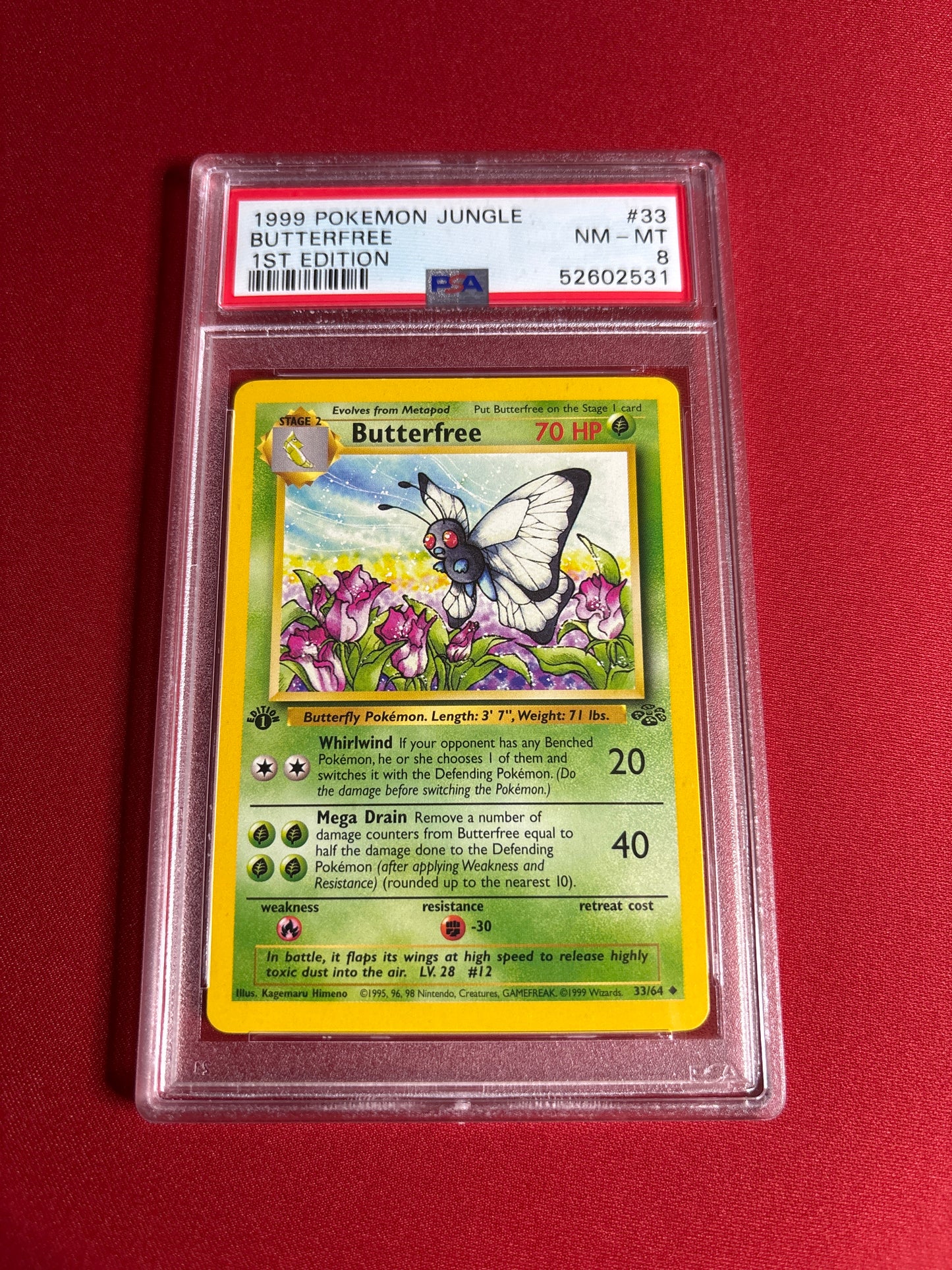 Pokemon Butterfree 33/64 1st Edition (1999) PSA 8