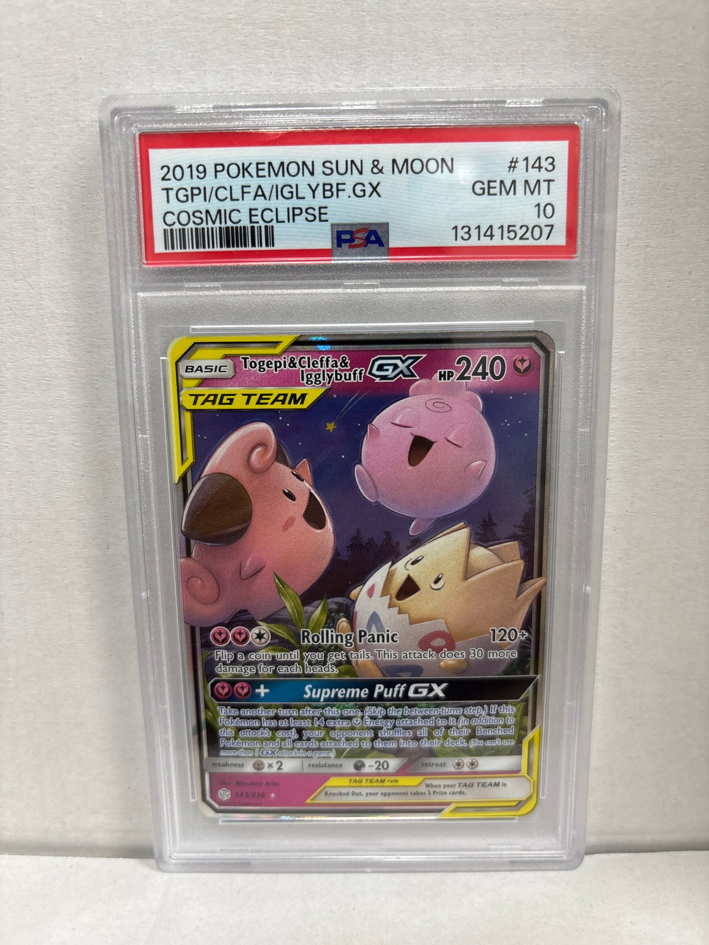 Pokemon Togepi & Cleffa & Igglybuff GX PSA 10