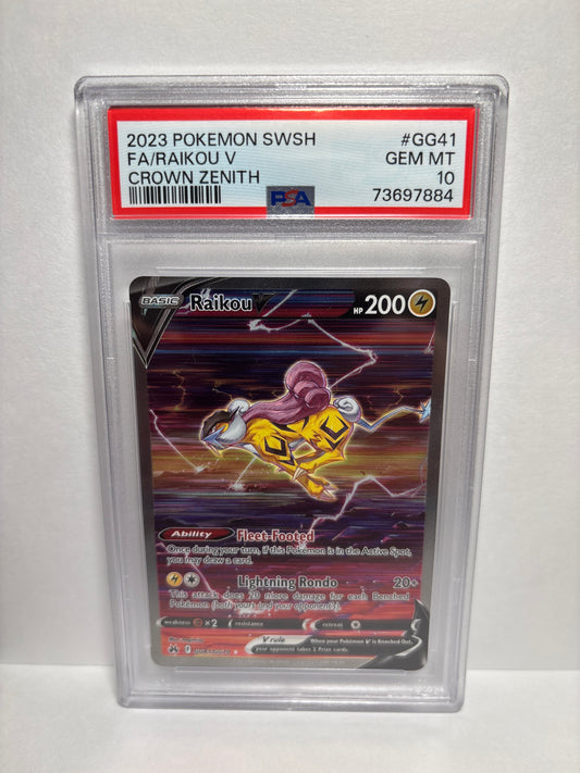 Pokemon Raikou V GG41/GG70 PSA 10