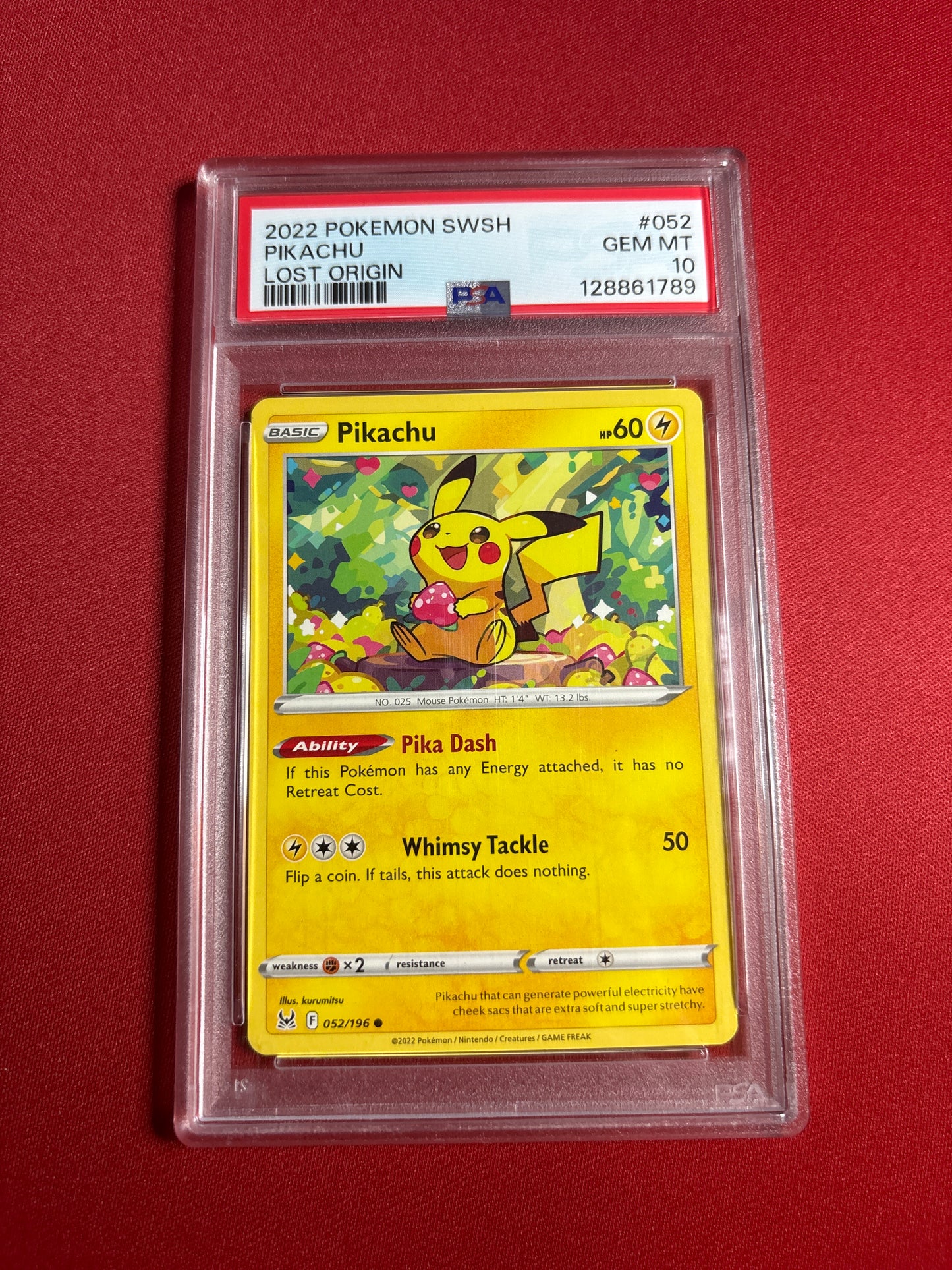 Pokemon Pikachu 052/196 PSA 10