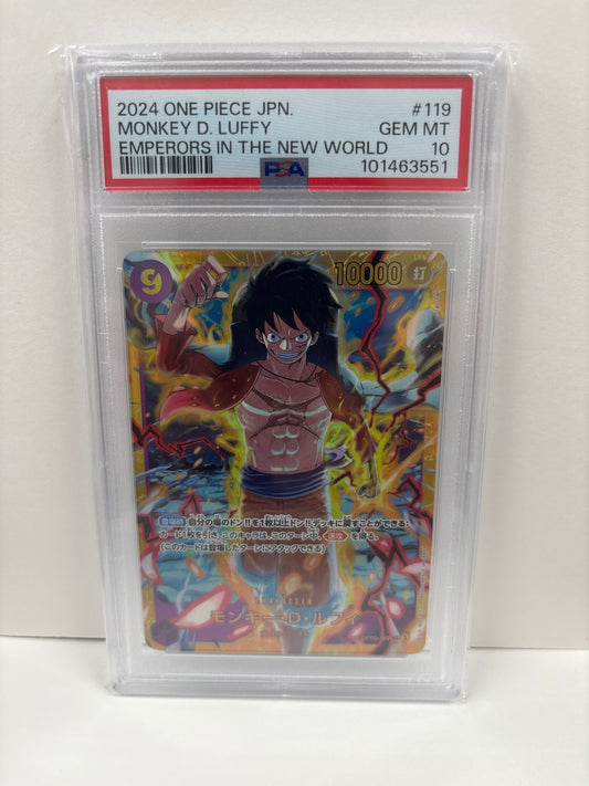 One Piece TCG Japanese Monkey D. Luffy OP09-119 PSA 10