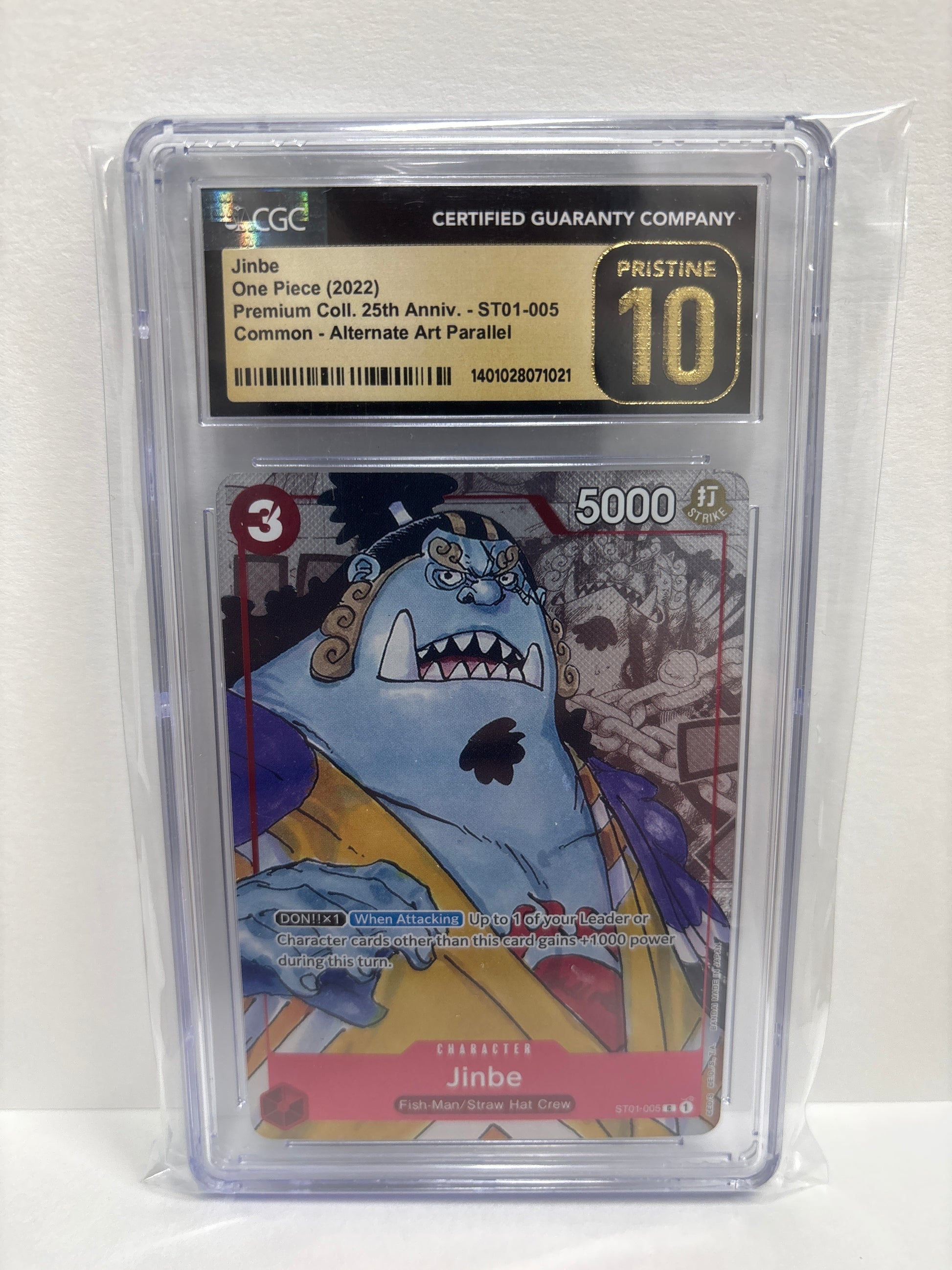 One Piece Card Game Jinbe ST01-005 Alternate Art Parallel CGC Pristine –  Zapp! Comics