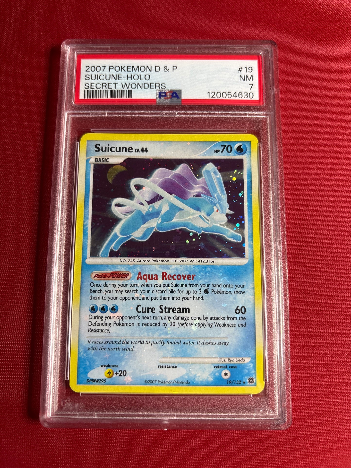 Pokemon Suicune 19/132 HOLO (Holo Bleed) PSA 7