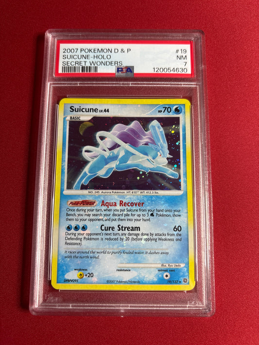 Pokemon Suicune 19/132 HOLO (Holo Bleed) PSA 7