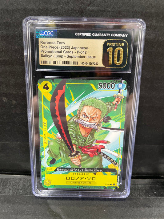 One Piece TCG Zoro JP P-042 CGC Pristine 10