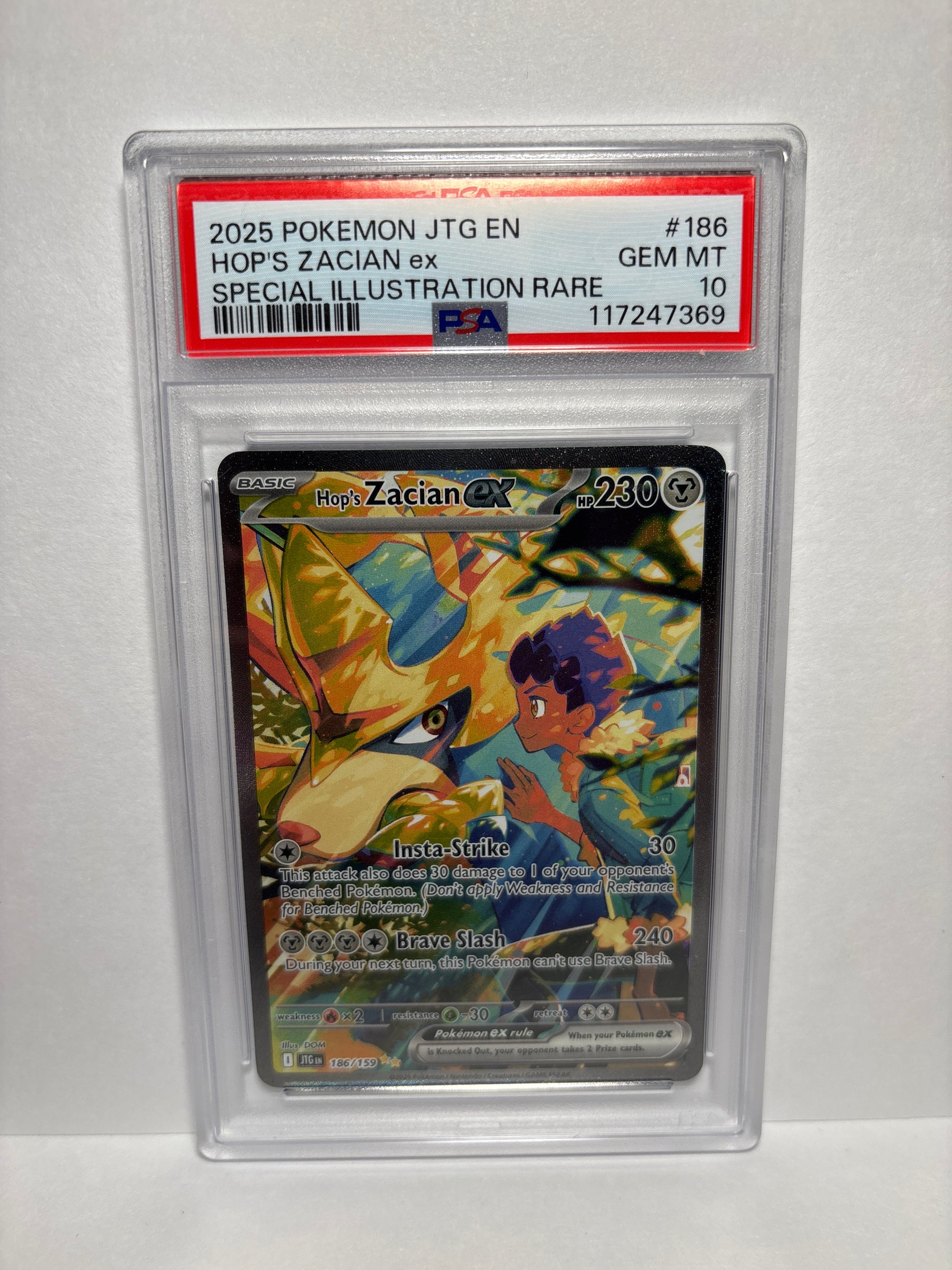Pokemon Hop's Zacian ex 186/159 PSA 10 Zapp! Comics Pokemon Hop's Zacian ex 186/159 PSA 10 Zapp! Comics