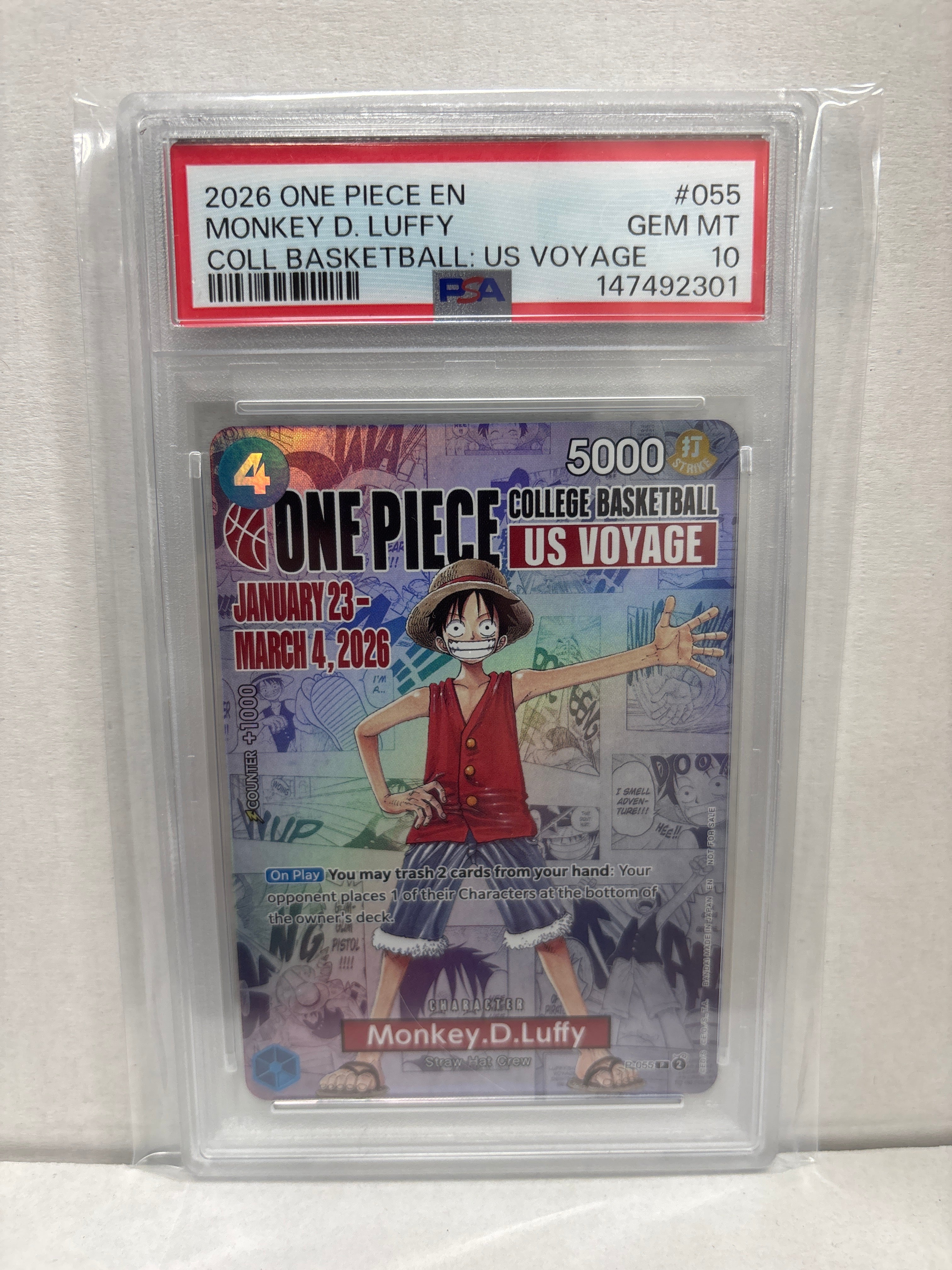 One Piece Card Game Monkey D. Luffy P-055 PSA 10 – Zapp! Comics