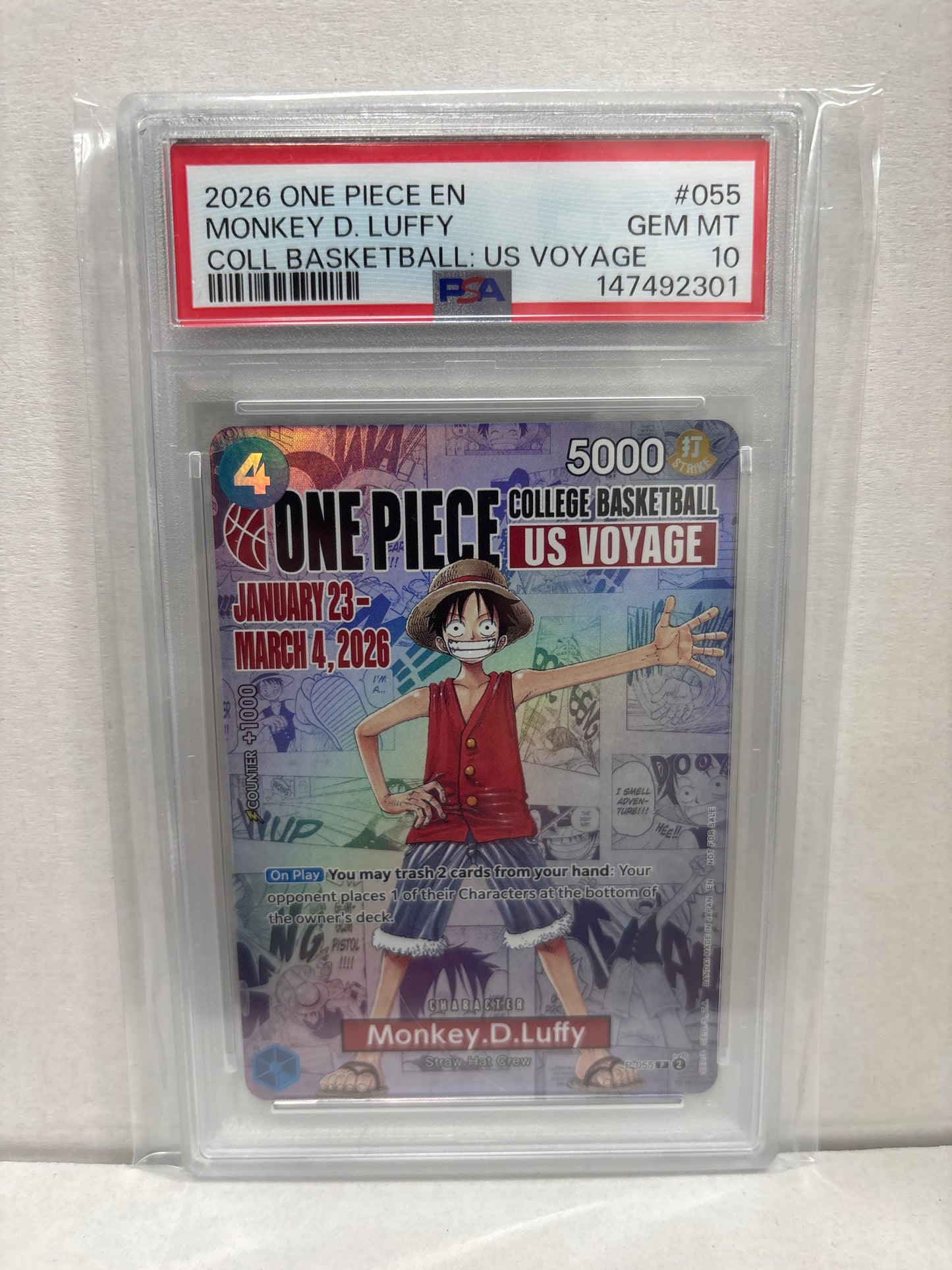 One Piece Card Game Monkey D. Luffy P-055 PSA 10
