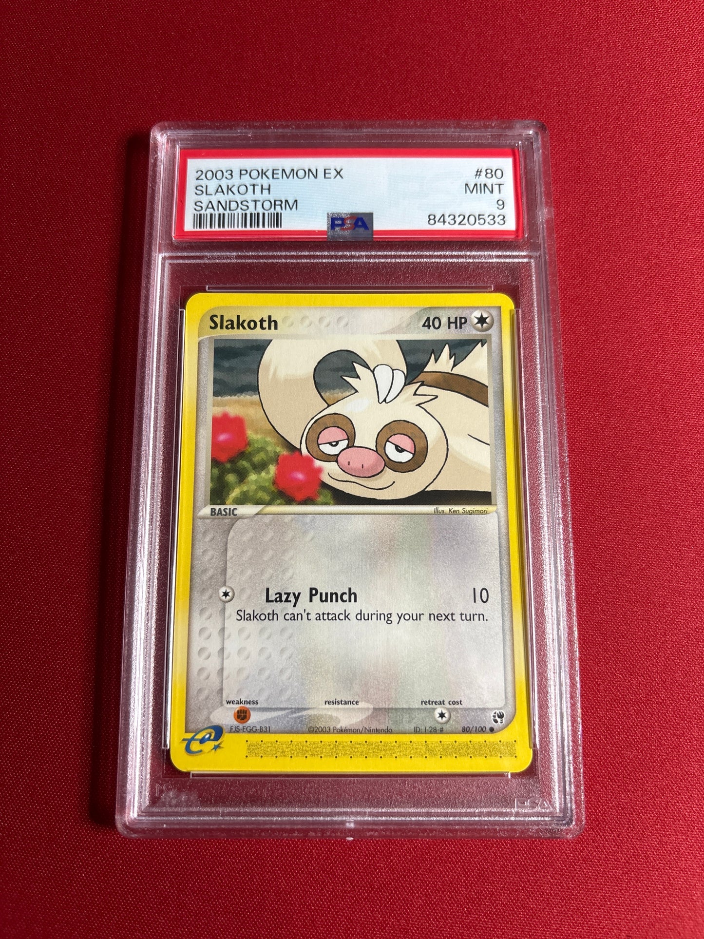 Pokemon Slakoth 80/100 PSA 9