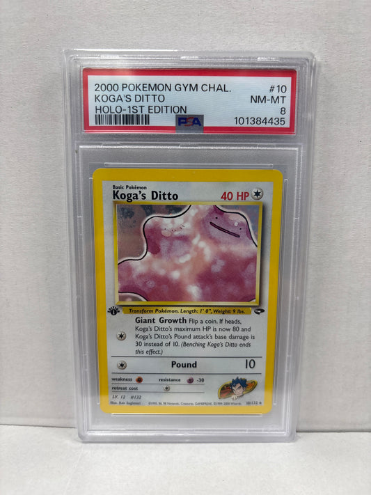 Pokemon Koga’s Ditto 10/132 1st Edition PSA 8