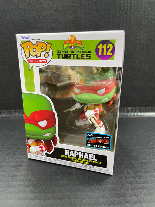 Funko Pop! Power Rangers Teenage Mutant Ninja Turtles Raphael 112 NYCC 2022 Exclusive (Grade A-)