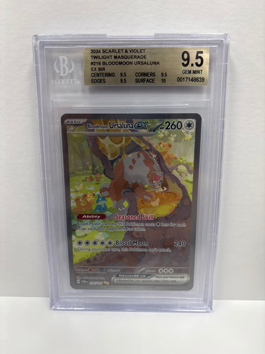 Pokemon Bloodmoon Ursaluna ex 216/167 Beckett 9.5