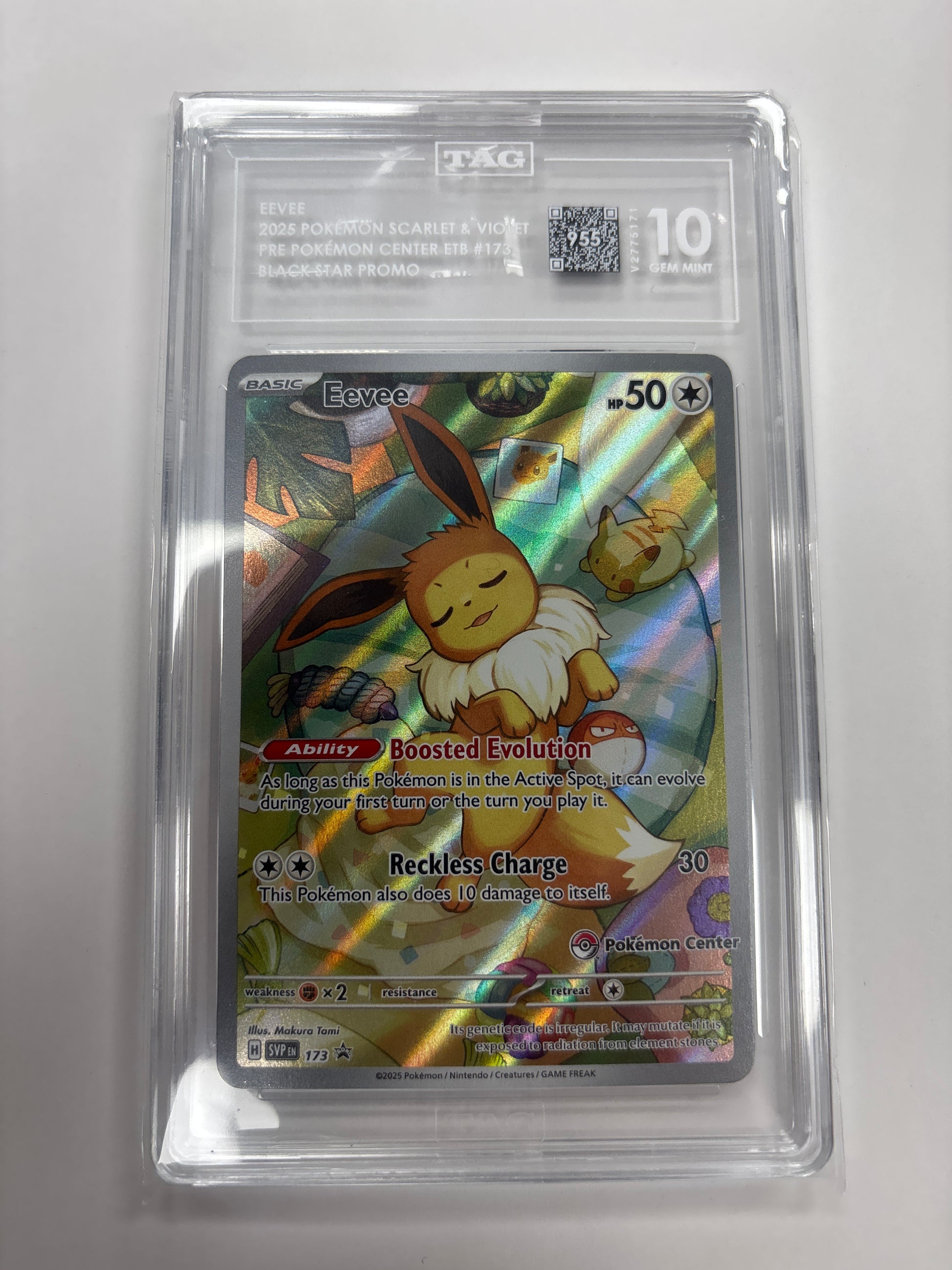 Pokemon Eevee Pokemon Center 173 PROMO TAG 10