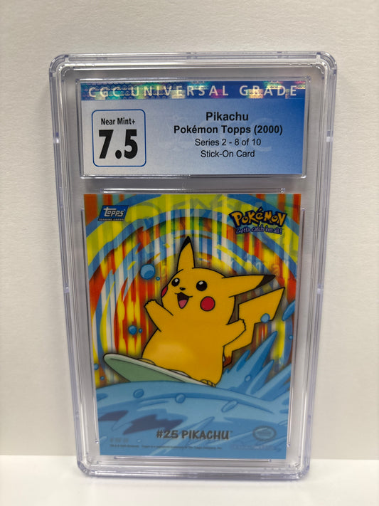 Pokemon Topps (2000) Pikachu Series 2 - 8 of 10 CGC 7.5