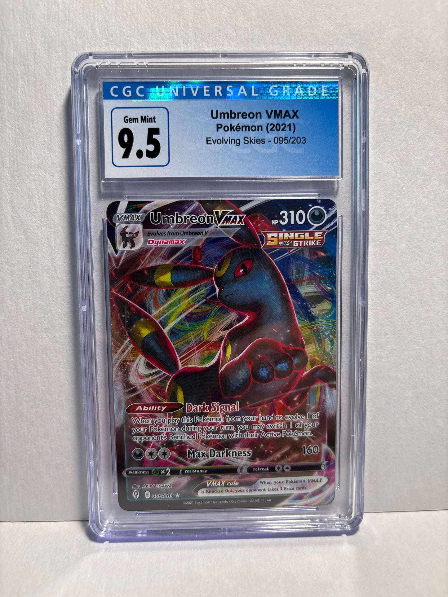 Pokemon Umbreon VMAX 095/203 CGC 9.5 (Old Label) Zapp! Comics Pokemon Umbreon VMAX 095/203 CGC 9.5 (Old Label) Zapp! Comics