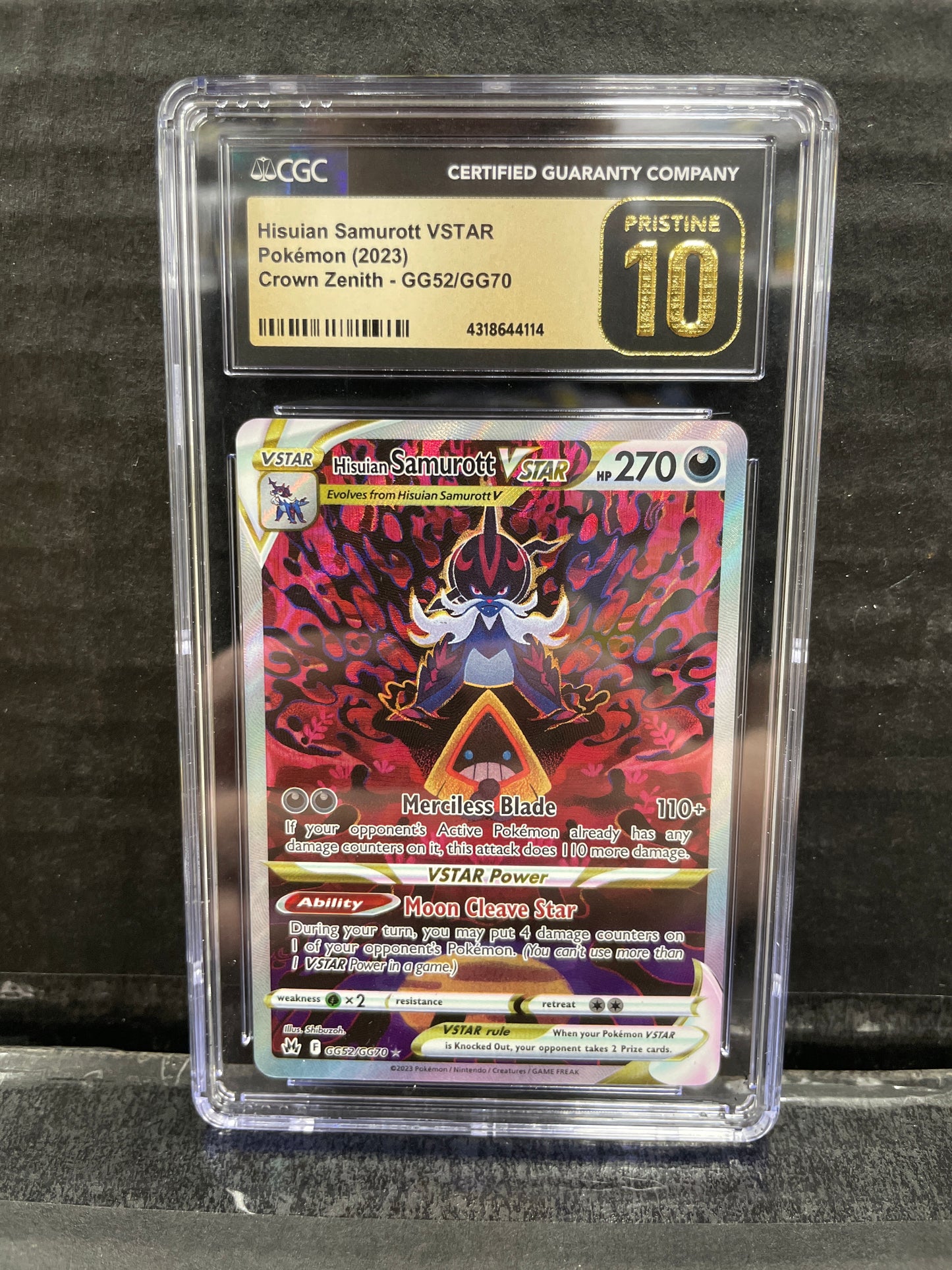 Pokemon Hisuian Samurott VSTAR GG52/GG70 CGC Pristine 10