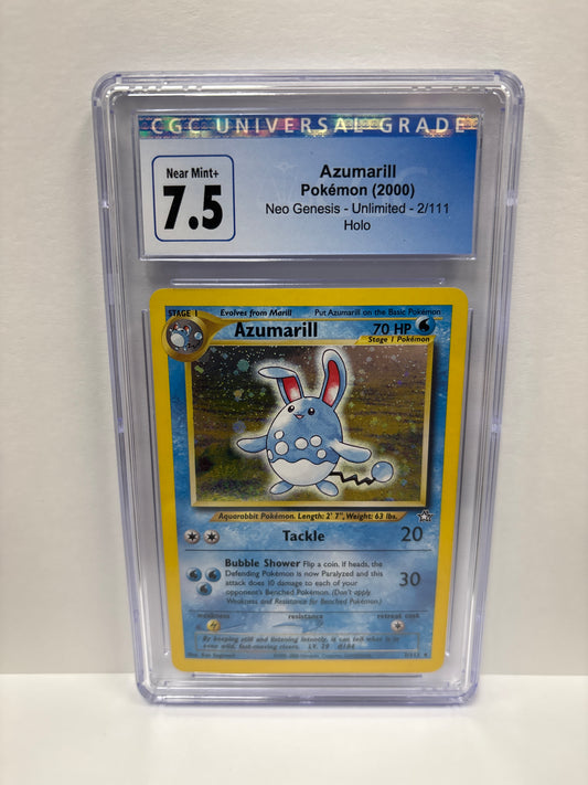 Pokemon Azumarill 2/111 (2000) CGC 7.5 (Scratches on Slab)
