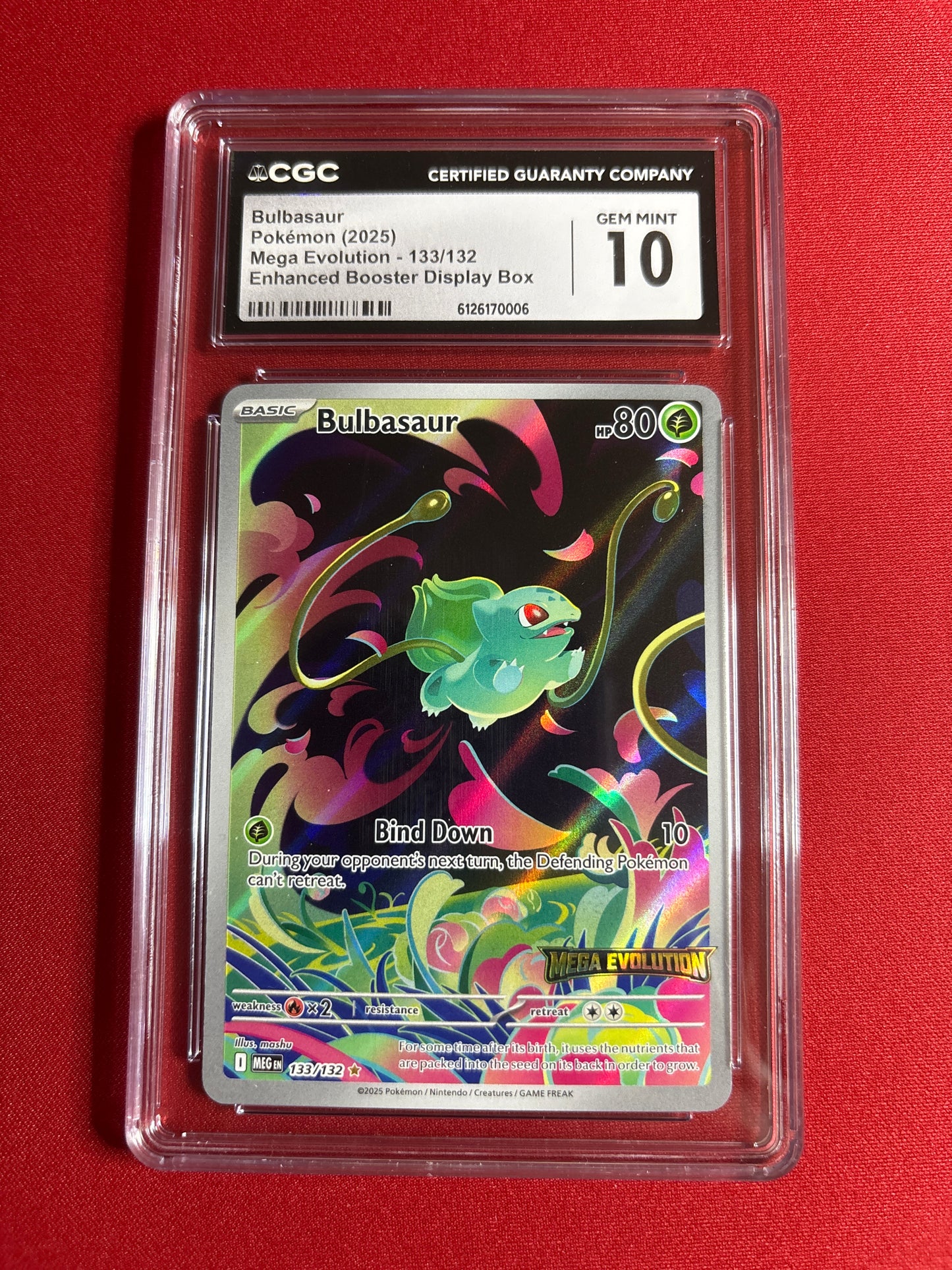 Pokemon Bulbasaur 133/132 Mega Evolution Stamped CGC 10