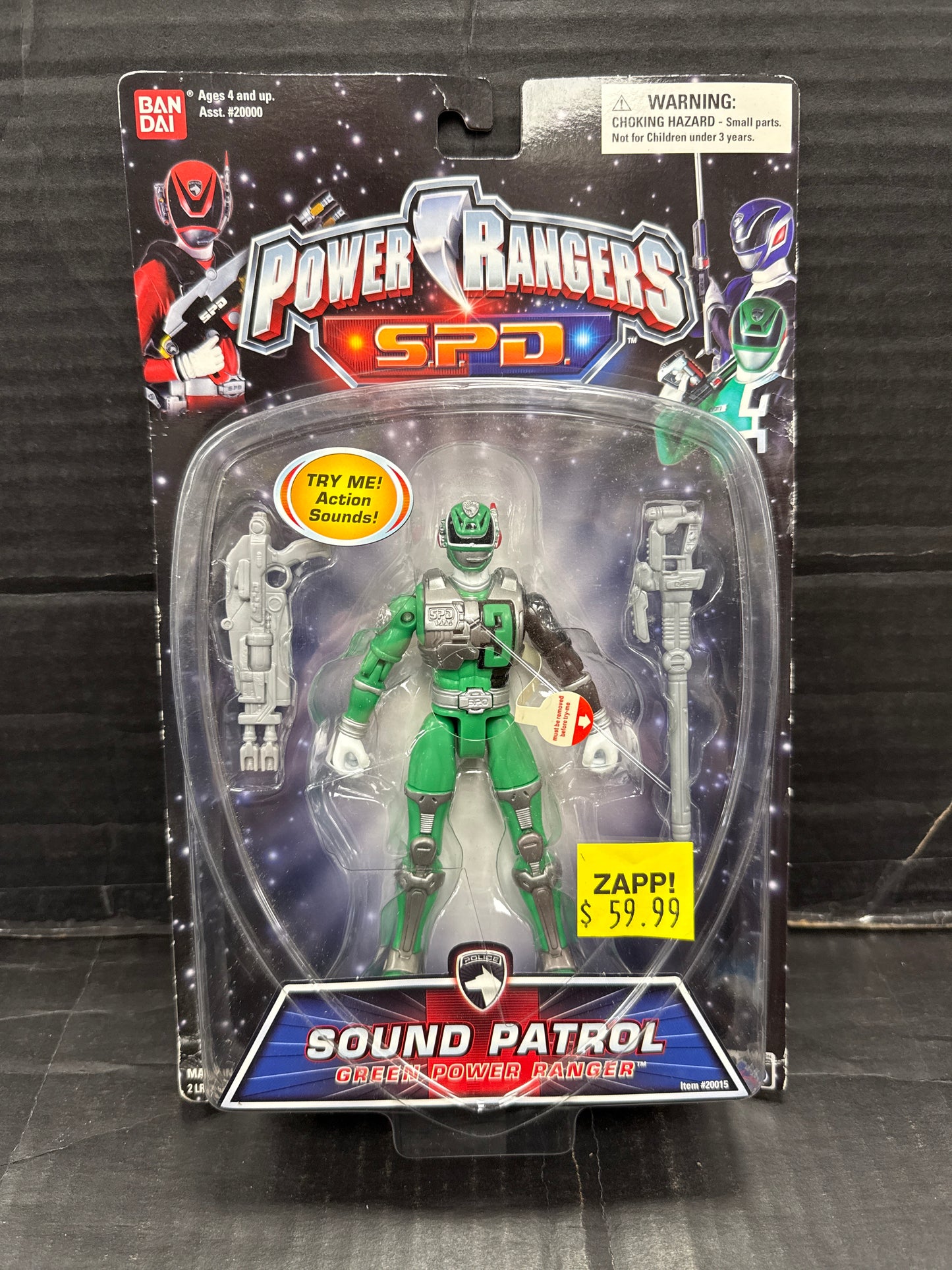 Power Rangers SPD Sound Patrol Green Power Ranger (Non Mint Card) 2005