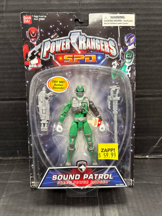 Power Rangers SPD Sound Patrol Green Power Ranger (Non Mint Card) 2005