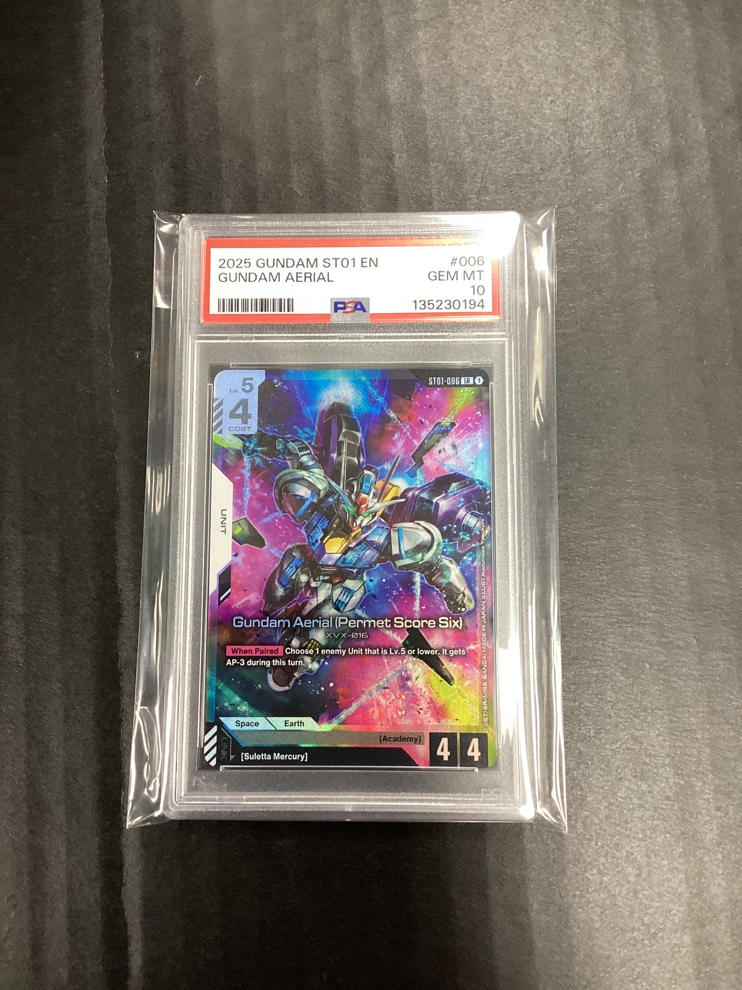 2025 Gundam Card Game Gundam Aerial ST01-006 LR PSA 10
