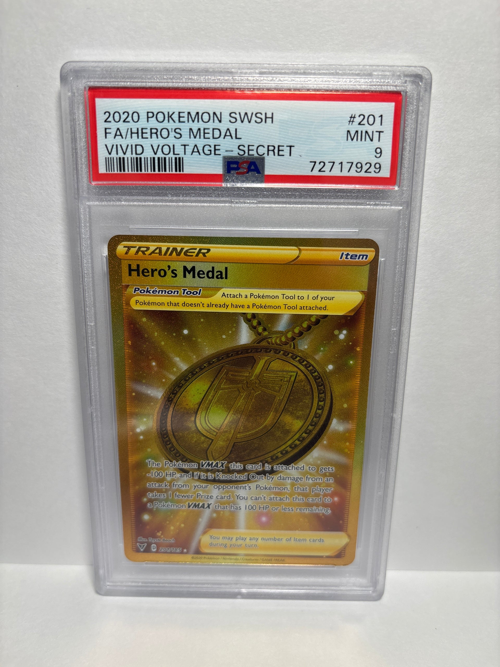 hero's medal pokemon card price 2020 Pokemon Sword & Shield Vivid Voltage 201 Hero's Medal - TCG 9