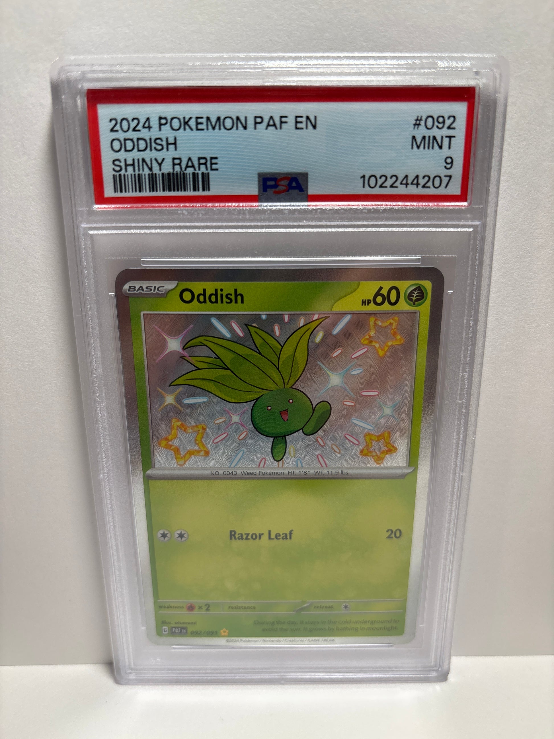 Pokemon Oddish 092/091 PSA 9 Zapp! Comics Pokemon Oddish 092/091 PSA 9 Zapp! Comics