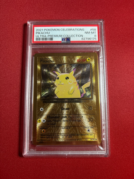 Pokemon Celebrations UPC Pikachu 58/102 Metal Card PSA 8