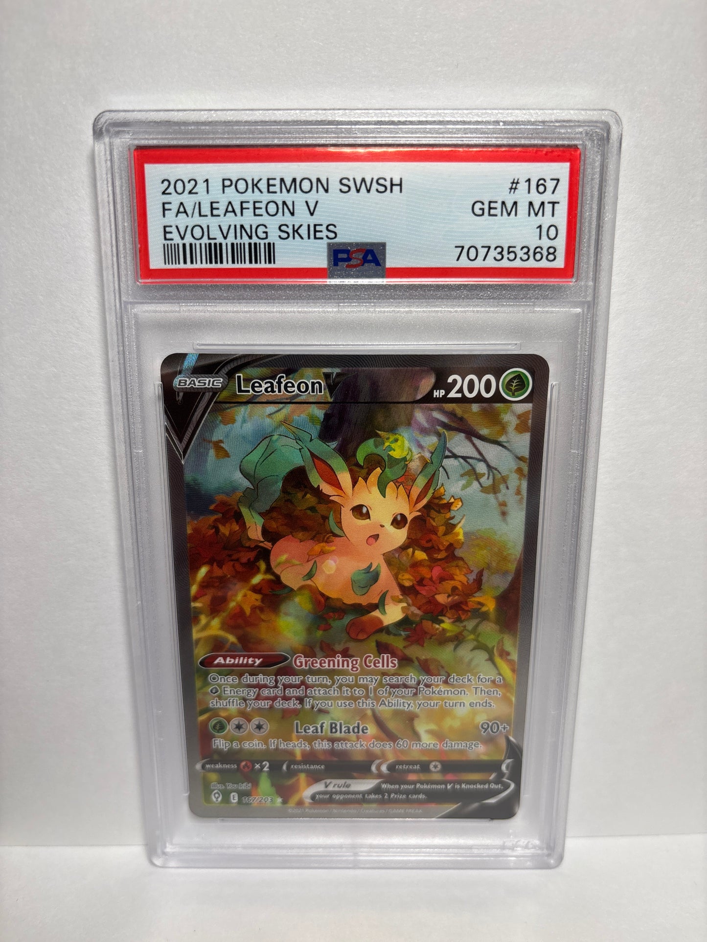 Pokemon Leafeon V 167/203 PSA 10