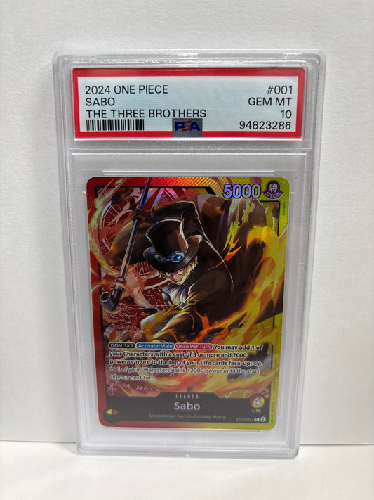 One Piece TCG Sabo ST13-001 PSA 10
