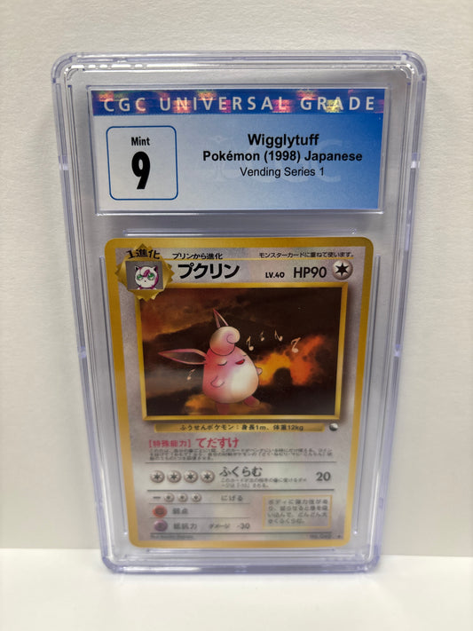 Pokemon Japanese Wigglytuff #040 (1998) Vending Series 1 CGC 9 (Scratches on Slab)