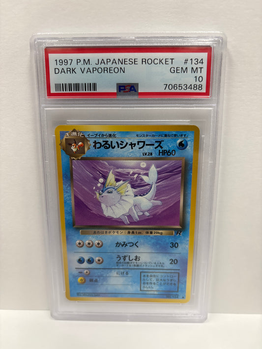 Pokemon Japanese Dark Vaporeon #134 (1997) PSA 10