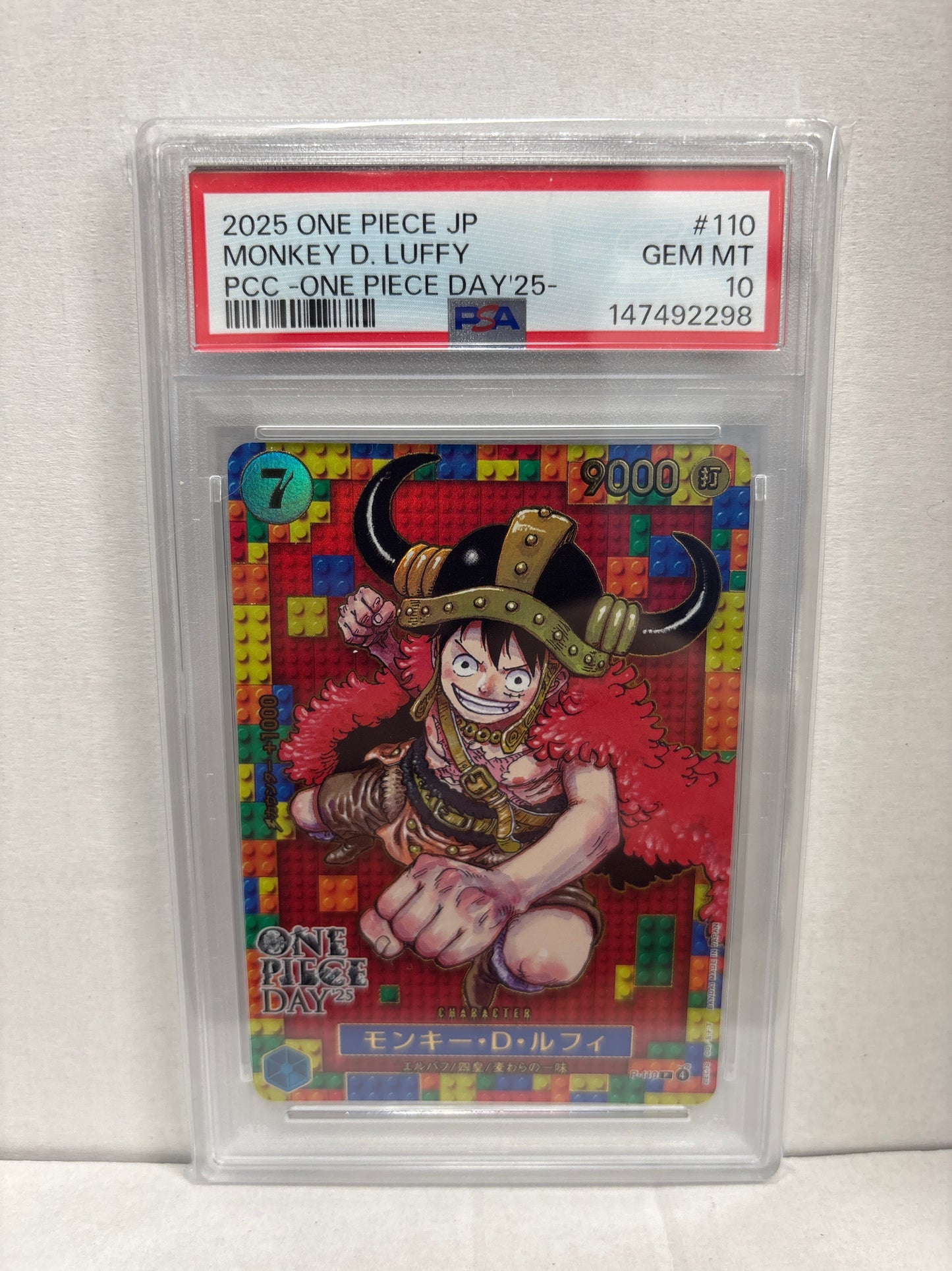 One Piece Card Game Japanese Monkey D. Luffy P-110 PSA 10