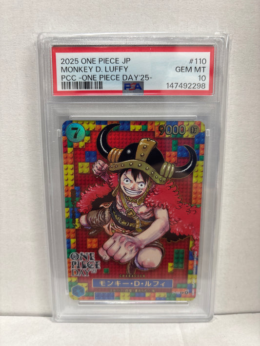 One Piece Card Game Japanese Monkey D. Luffy P-110 PSA 10