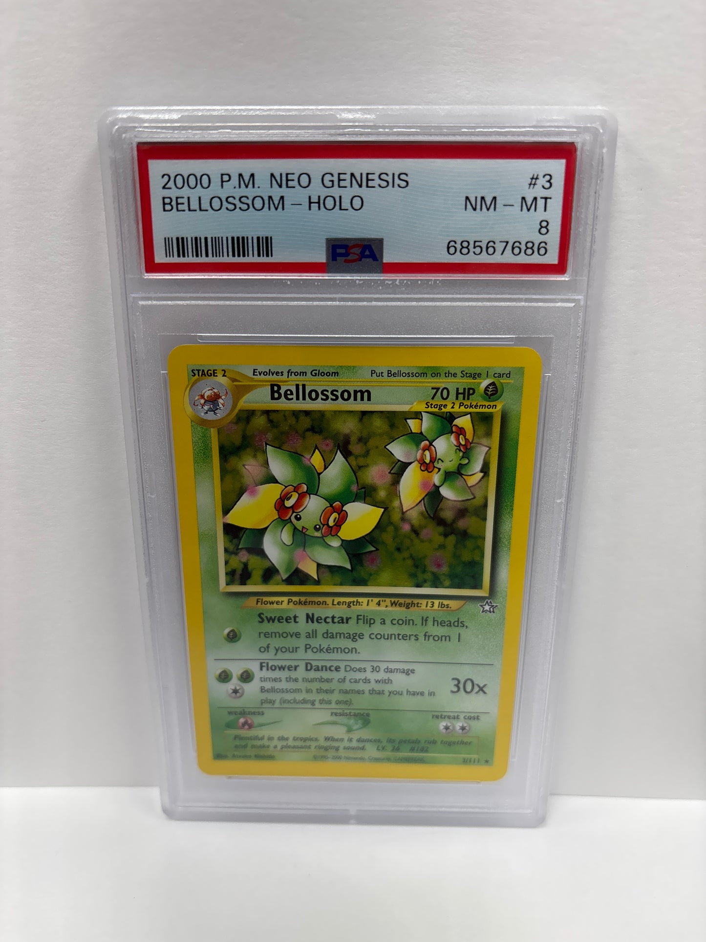 Pokemon Bellossom 3/111 (2000) PSA 8