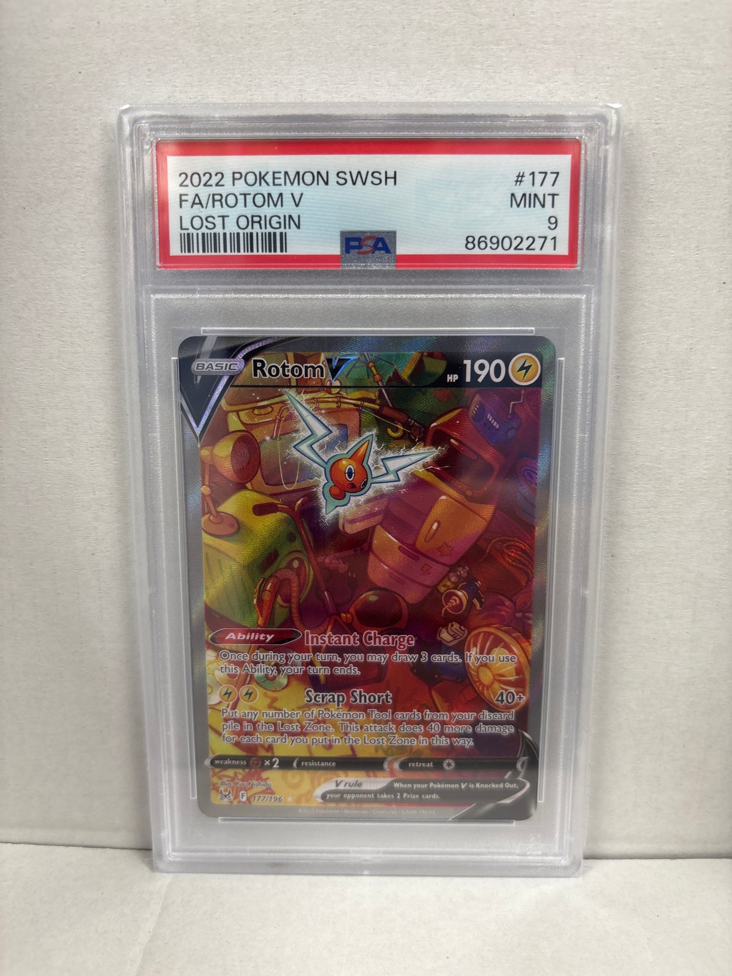 Pokemon Rotom V 177/196 PSA 9